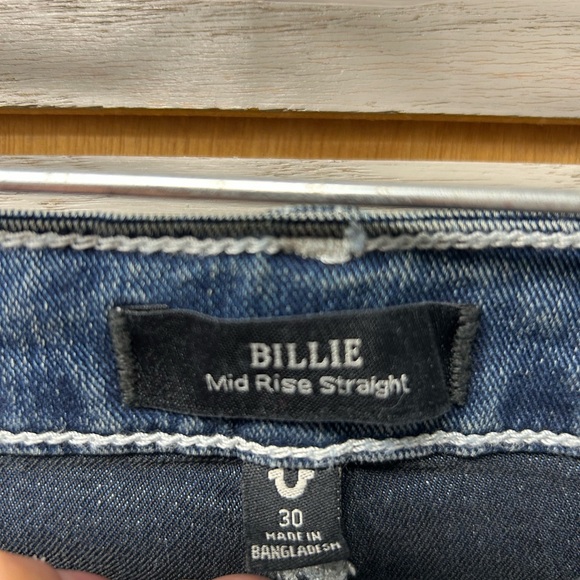 Women's Straight Leg Blue Jeans - Picture 3 of 9